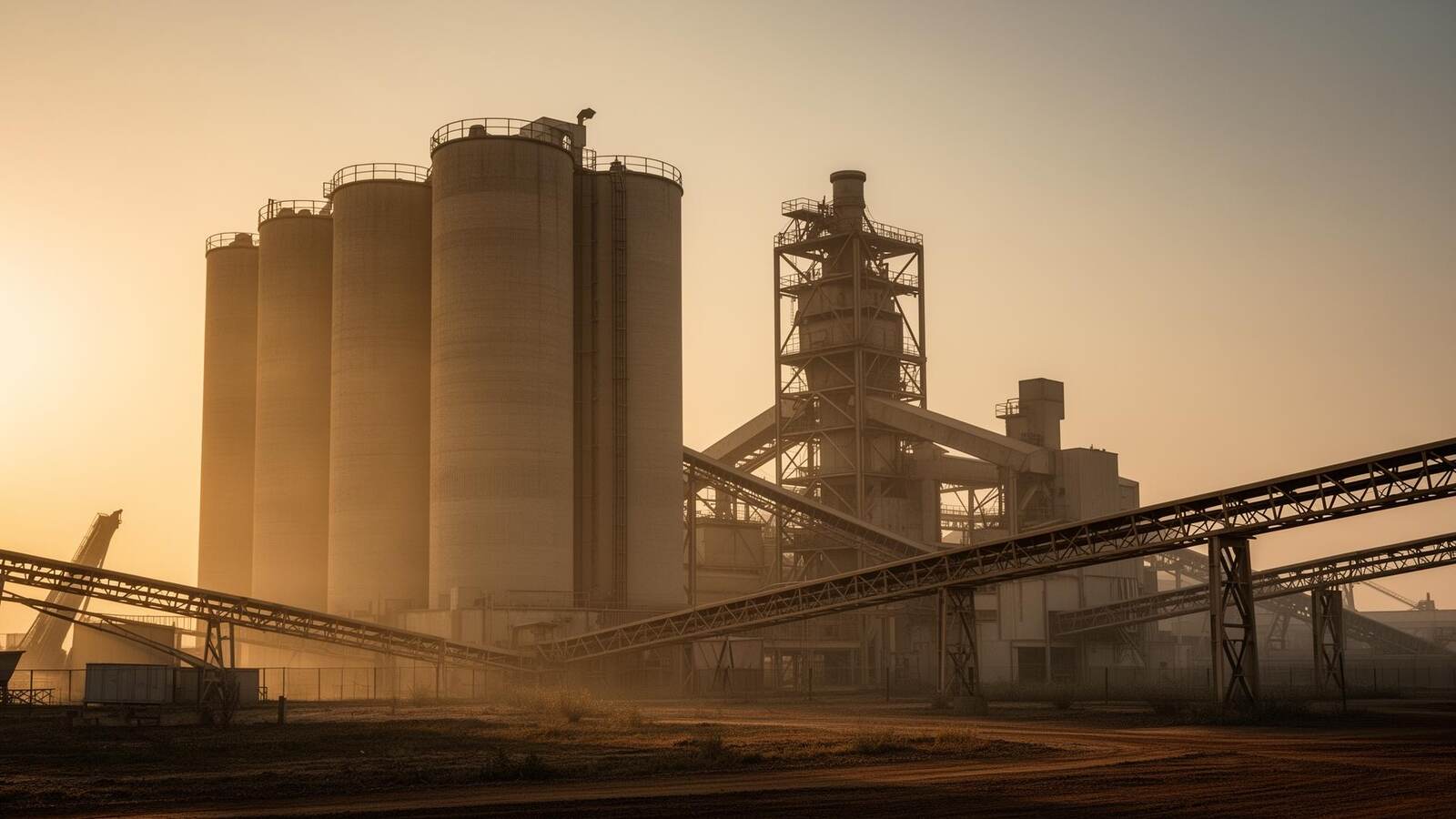 Planta cementera al amanecer